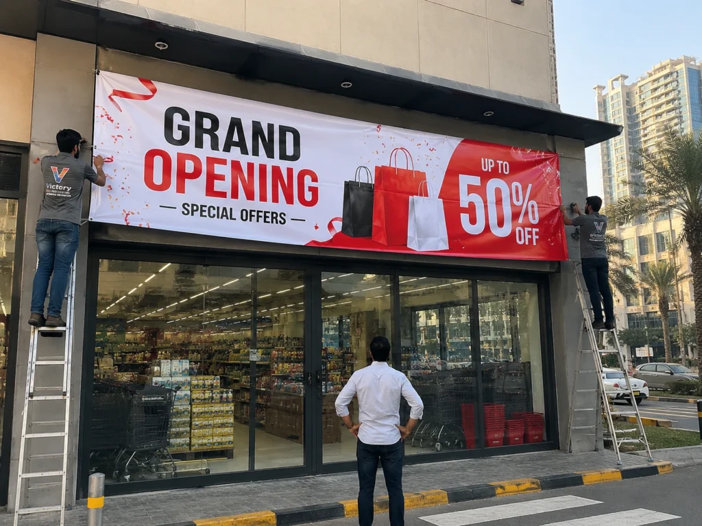 banner printing for retail store in Dubai
