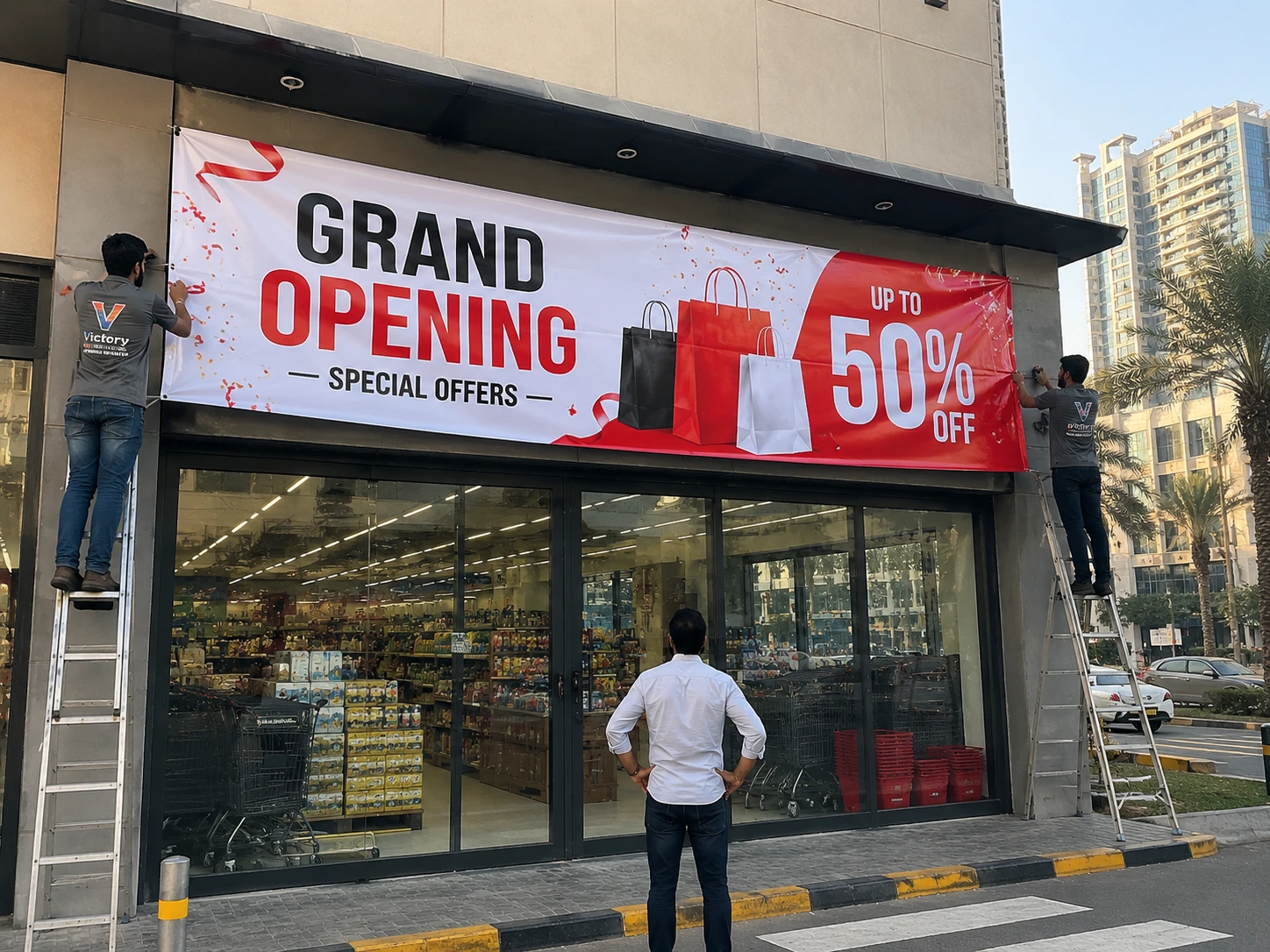 banner printing for retail store in Dubai